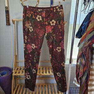 Talbots weekender floral tapered pants